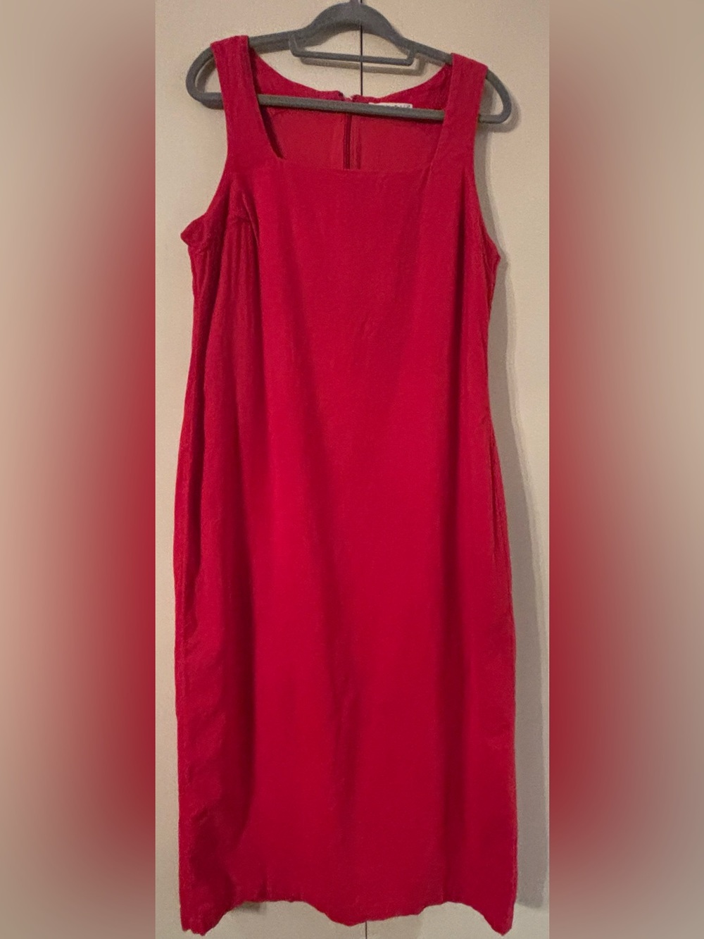 Abercrombie & Fitch Bold Red Sleeveless Cotton Linen Blend Maxi Dress